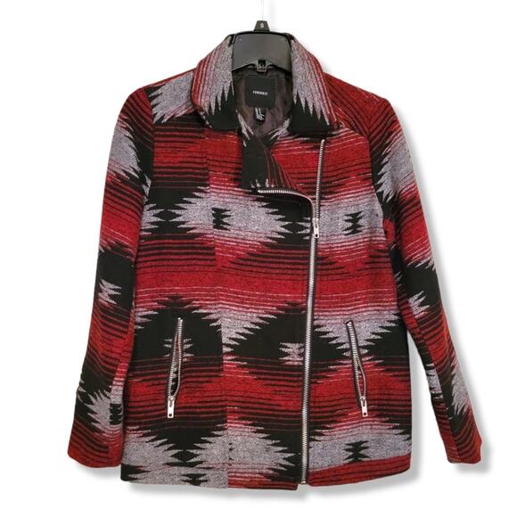 Forever21 Southwest Moto Jacket Winter Coat Size Small - Picture 1 of 6